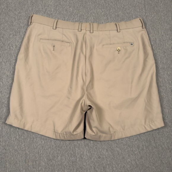 Peter Millar Shorts Mens 38x7 Beige Salem Performance Flat Front Golf High Drape - Picture 5 of 11